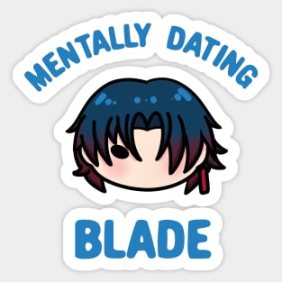 Honkai Star Rail mentally dating Blade chibi typography | Morcaworks Sticker